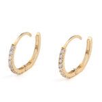 Σκουλαρίκια Κρίκοι με Ζιργκόν - 14Κ Χρυσό - Image 3