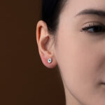 Σκουλαρίκια Καρφωτά με Ματάκι - 14Κ Χρυσό - Image 2