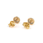 Round Eye Stud Earrings - 14k Gold - Image 3
