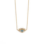 Eye 9K Gold Zircon Necklace - Image 3