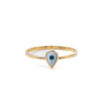 Teardrop Fildisi Evil Eye K9 Ring