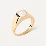 Δαχτυλίδι PDPAOLA Square Shimmer Stamp Gold - Image 4