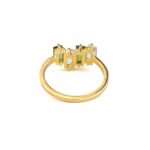 Blue Topaz Tourmaline Ring - 925 Sterling Silver and Gold Plated - Image 2