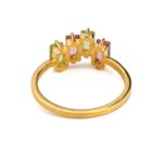 Tourmaline and Peridot Ring - 925 Sterling Silver and Gold Plated - Image 3