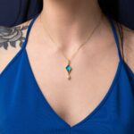 Κολιέ με Πάριμπα και Πέρλα – Επιχρυσωμένο Ασήμι 925 - Image 2