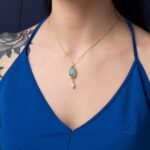 925 Sterling Silver and Gold Plated Quartz Necklace - Image 2