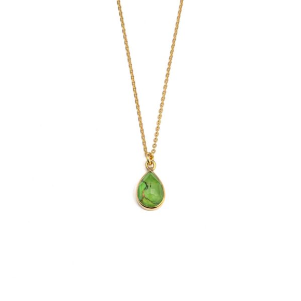 Tear Drop Green Copper Necklace