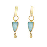 Amazonite Drop Earrings - 925 Sterling Silver and Gold Plated