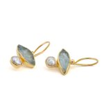 Evil Eye Drop Aquamarine Earrings