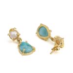 Σκουλαρίκια με Laminar και Πέρλα  – Επιχρυσωμένο Ασήμι 925 - Image 3