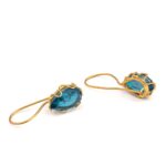 Σκουλαρίκια Σταγόνα Blue Quartz – Επιχρυσωμένο Ασήμι 925 - Image 3