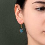 Σκουλαρίκια Σταγόνα Blue Quartz – Επιχρυσωμένο Ασήμι 925 - Image 2