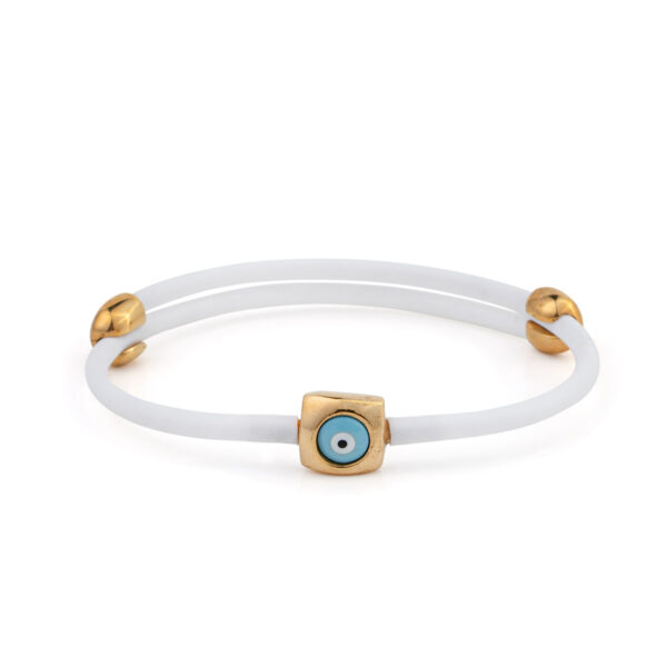 Square Eye White Caoutchouc Bracelet