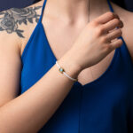 Βραχιόλι Λευκό Καουτσούκ με Τετράγωνο Μάτι – Ασήμι 925 - Image 2