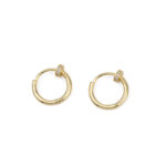 Sun Hoops Earrings with Zircon