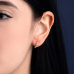 Κρικάκια με Ζιργκόν - Επιχρυσωμένο Ασήμι 925 - Image 2