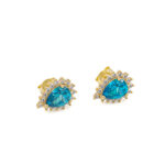 Light Blue Stone Stud Earrings