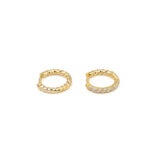 Shiny Zircon Hoops Earrings - 925 Sterling Silver and Gold Plated - Image 3