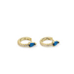 Hoop Earrings with Blue Stone