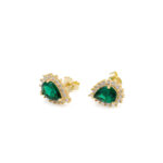 Green Stone Stud Earrings