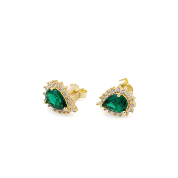 Green Stone Stud Earrings