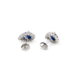 Dark Blue Stone Stud Earrings - Sterling Silver - Image 3