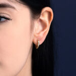 Cubic Zirconia Chunky Hoop Earrings