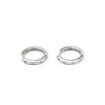 Cubic Zirconia Chunky Hoop Earrings - 925 Sterling Silver - Image 3