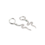 Green Eyed Snake Hoop Earrings