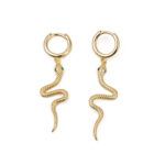 Green Eyed Snake Hoop Earrings