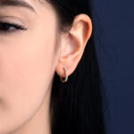 Σκουλαρίκια Κρίκοι με Πέρλες – Επιχρυσωμένο Ασήμι 925 - Image 2