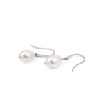 Fresh Water Pearl Drop Earrings - 925 Sterling Silver - Image 3