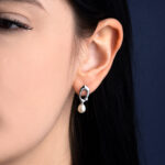 Fresh Water Pearl Stud Earrings - 925 Sterling Silver and Gold Plated - Image 2