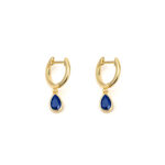 Dark Blue Stone Drop Earrings
