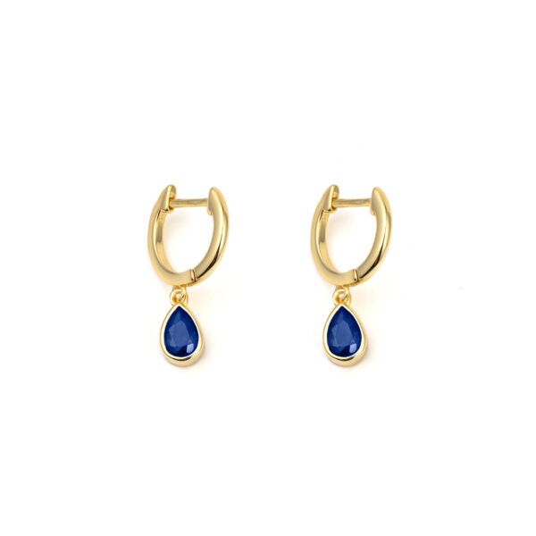Dark Blue Stone Drop Earrings