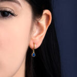 Κρίκοι με Κρεμαστό Πράσινο Δάκρυ – Επιχρυσωμένο Ασήμι 925 - Image 2