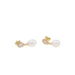 Pearl Drop Earrings - Sterling Silver and Gold Plated - Image 3
