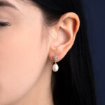 Pearl Drop Earrings - Sterling Silver and Gold Plated - Image 2