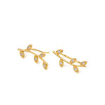 Leaves Zircon Stud Earrings