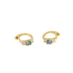Light Blue Stone Hoop Earrings