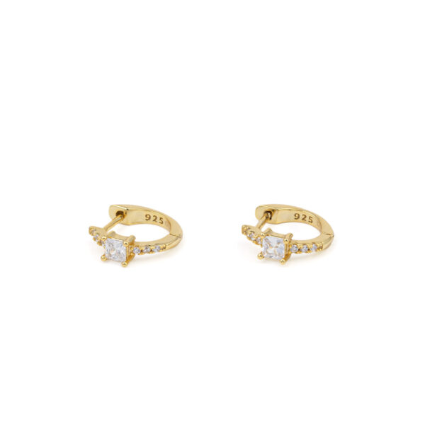 White Zircon Hoop Earrings