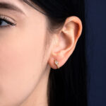 Κρικάκια White Zircon – Επιχρυσωμένο Ασήμι 925 - Image 2