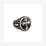 Sterling Silver Cross and Fleurs-de-lis Ring