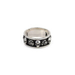 Sterling Silver Skulls and Roses Ring