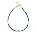 Evil Eye Lapis Bracelet - Sterling Silver