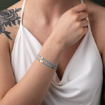 Round Evil Eye Turquoise Bracelet - Sterling Silver - Image 2