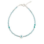 Round Evil Eye Aqua Marine Bracelet