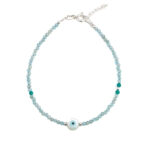 Round Evil Eye Aqua Marine Bracelet