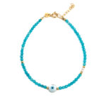 Round Evil Eye Bracelet with Apatite