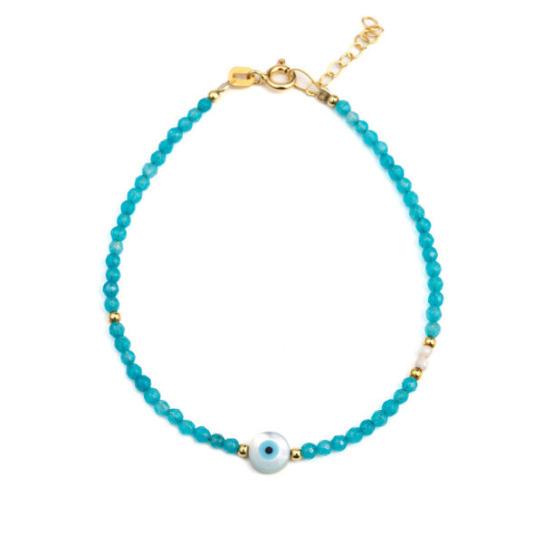 Round Evil Eye Bracelet with Apatite
